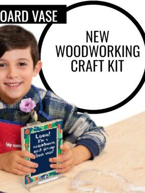 NEW Lowe's Kids Workshop Kit Chalkboard Vase Frame Craft Kit Stem Toy DIY Buildi